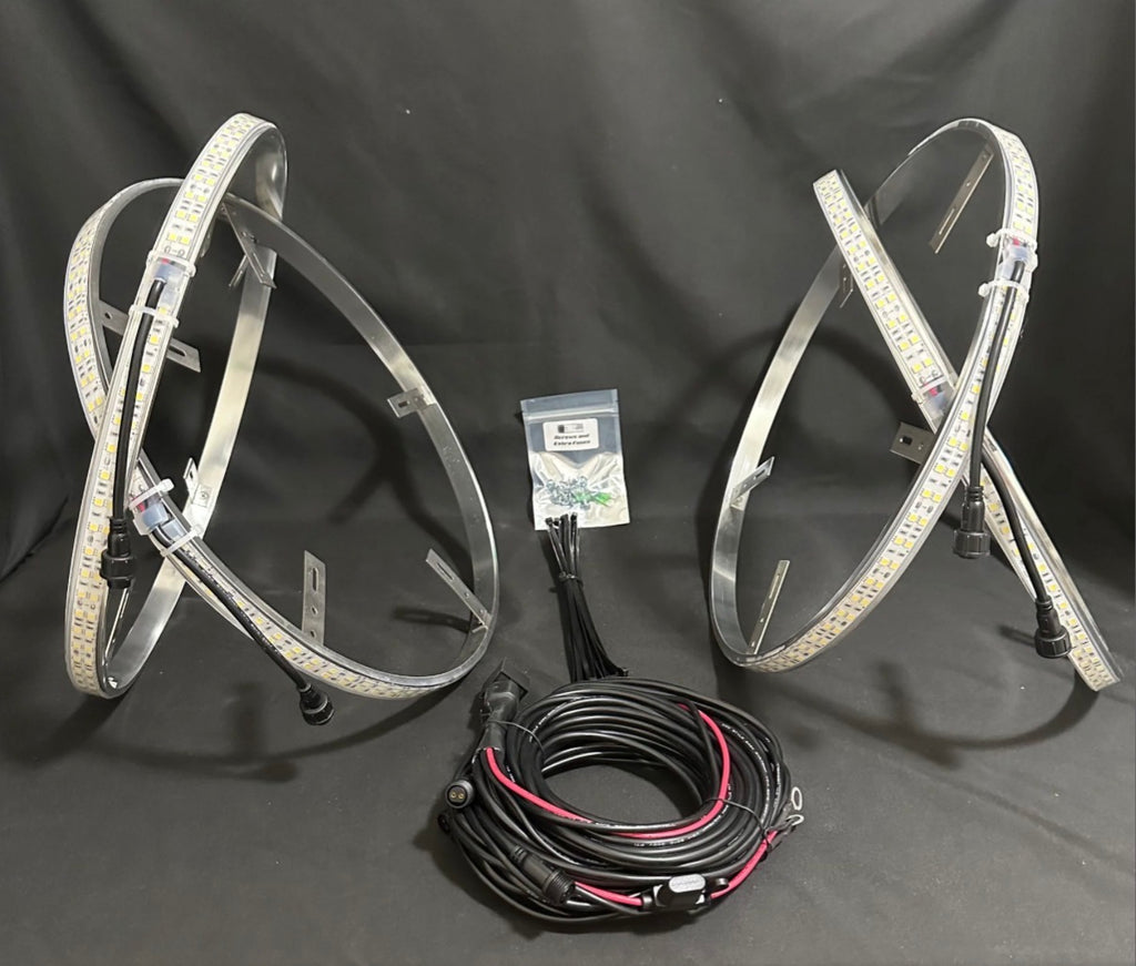 17-Inch 5-Row White Wheel Lights (set of 4)