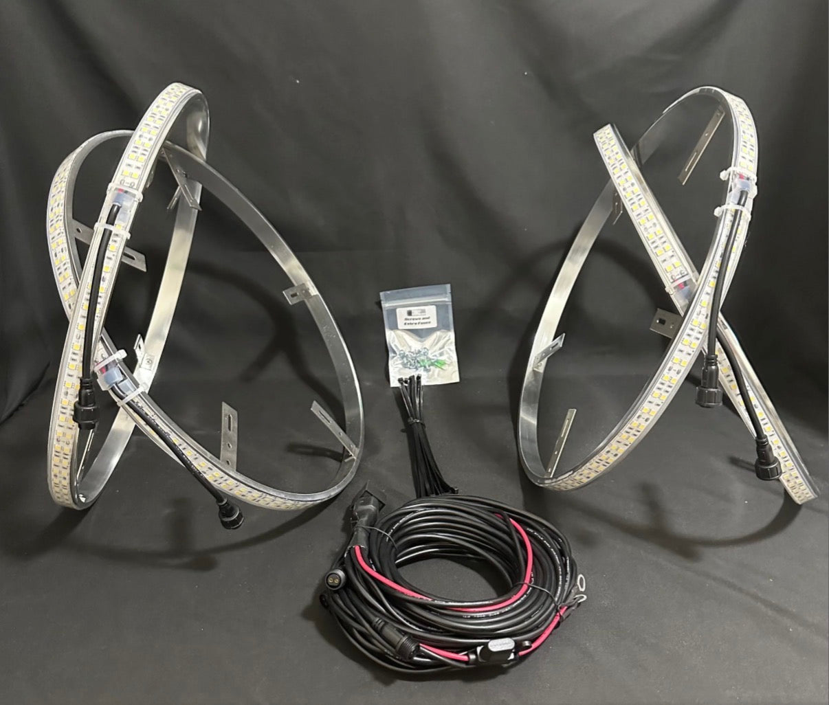 17-Inch 5-Row White Wheel Lights (set of 4)
