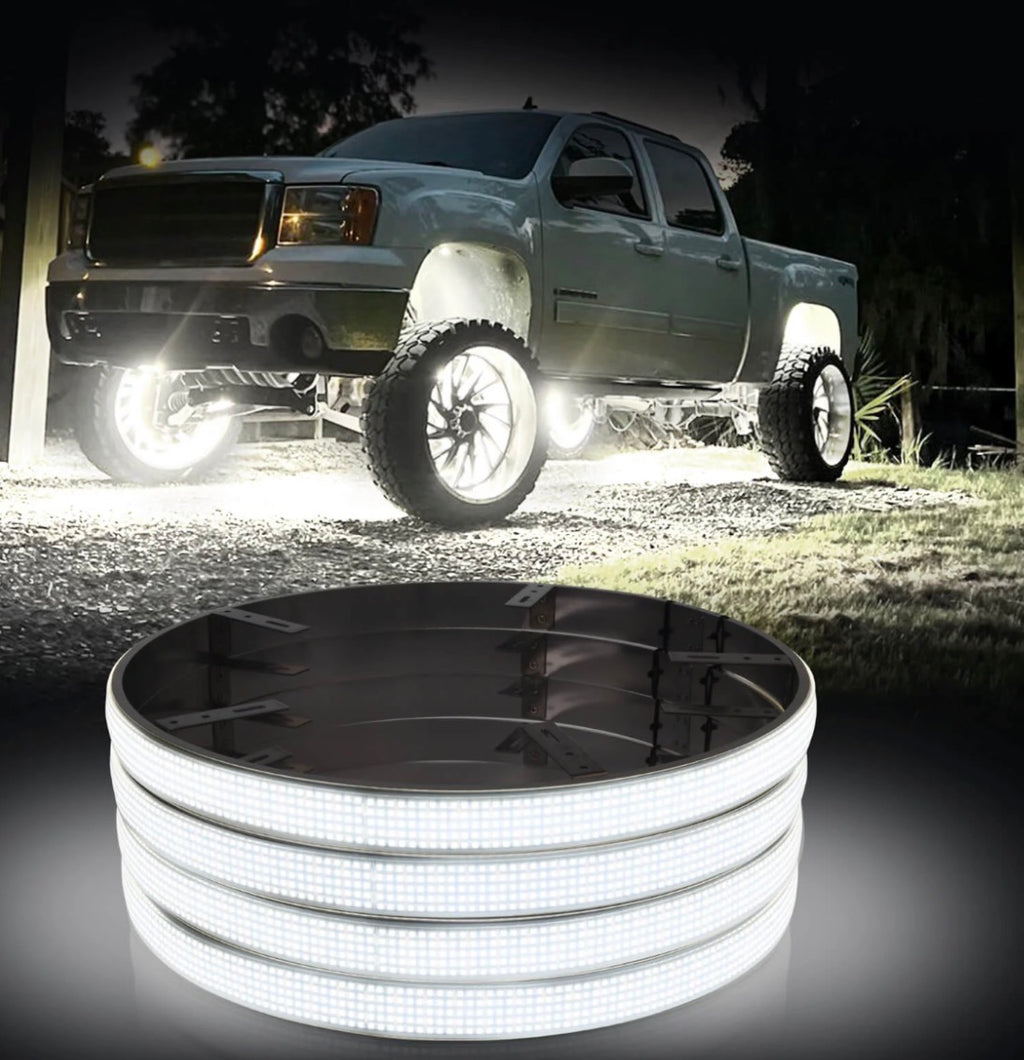 17-Inch 5-Row White Wheel Lights (set of 4)